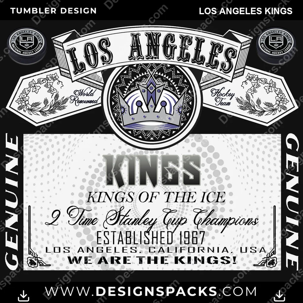 Hockey Budweiser Los Angeles Kings NHL Hockey Tumbler Digital Wrap Design Download