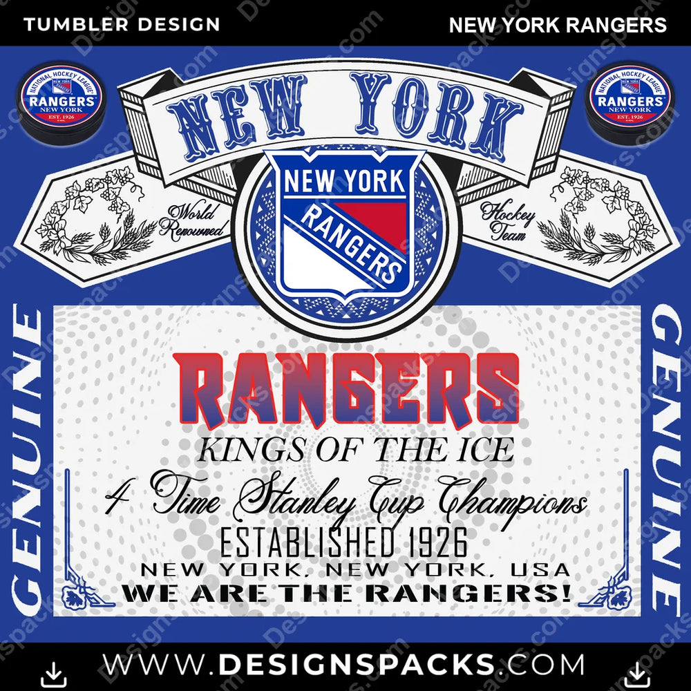 Hockey Budweiser New York Rangers NHL Hockey Tumbler Digital Wrap Design Download