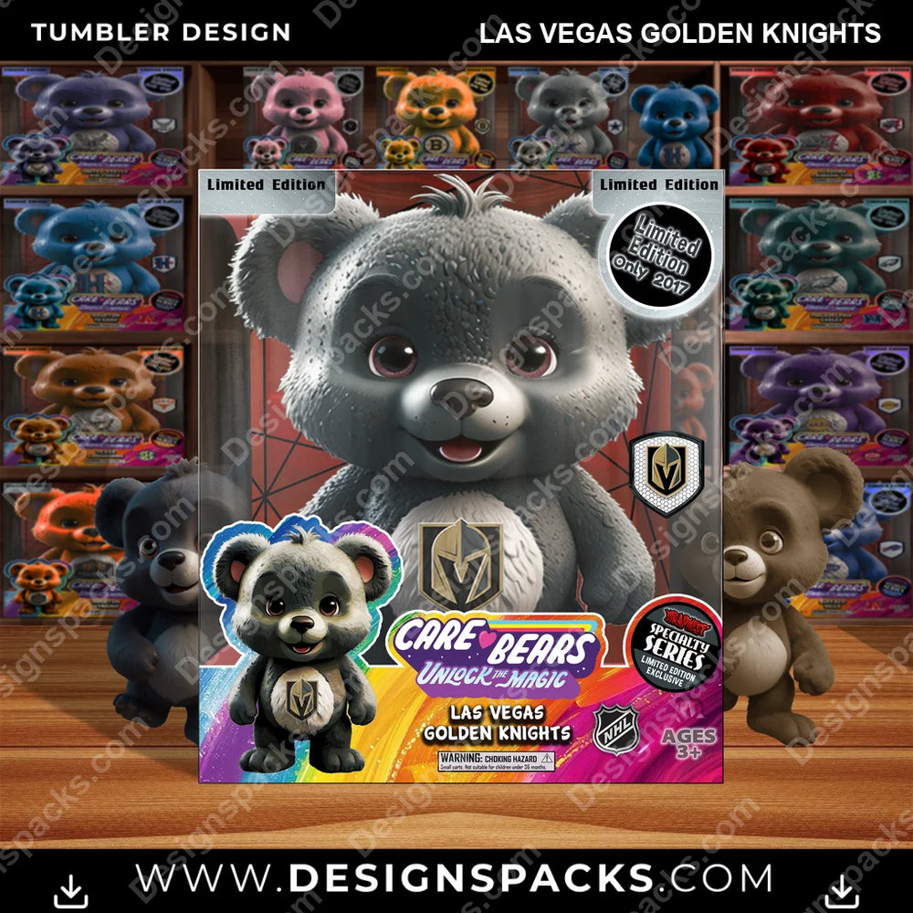 Hockey Care Bear Box Las Vegas Golden Knights NHL Hockey Tumbler Digital Wrap Design Download