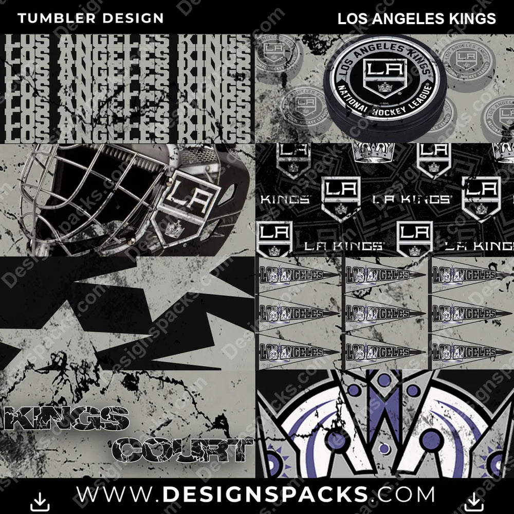 Hockey Distressed BG Los Angeles Kings NHL Hockey Tumbler Digital Wrap Design Download