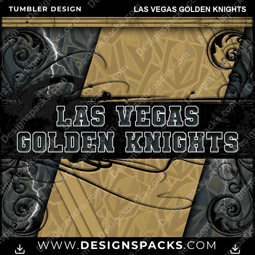 Hockey Elegant Las Vegas Golden Knights NHL Hockey Tumbler Digital Wrap Design Download