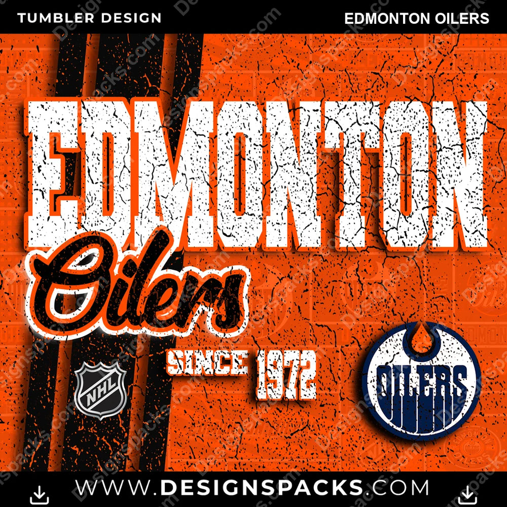 Hockey Grunge Edmonton Oilers NHL Hockey Tumbler Digital Wrap Design Download