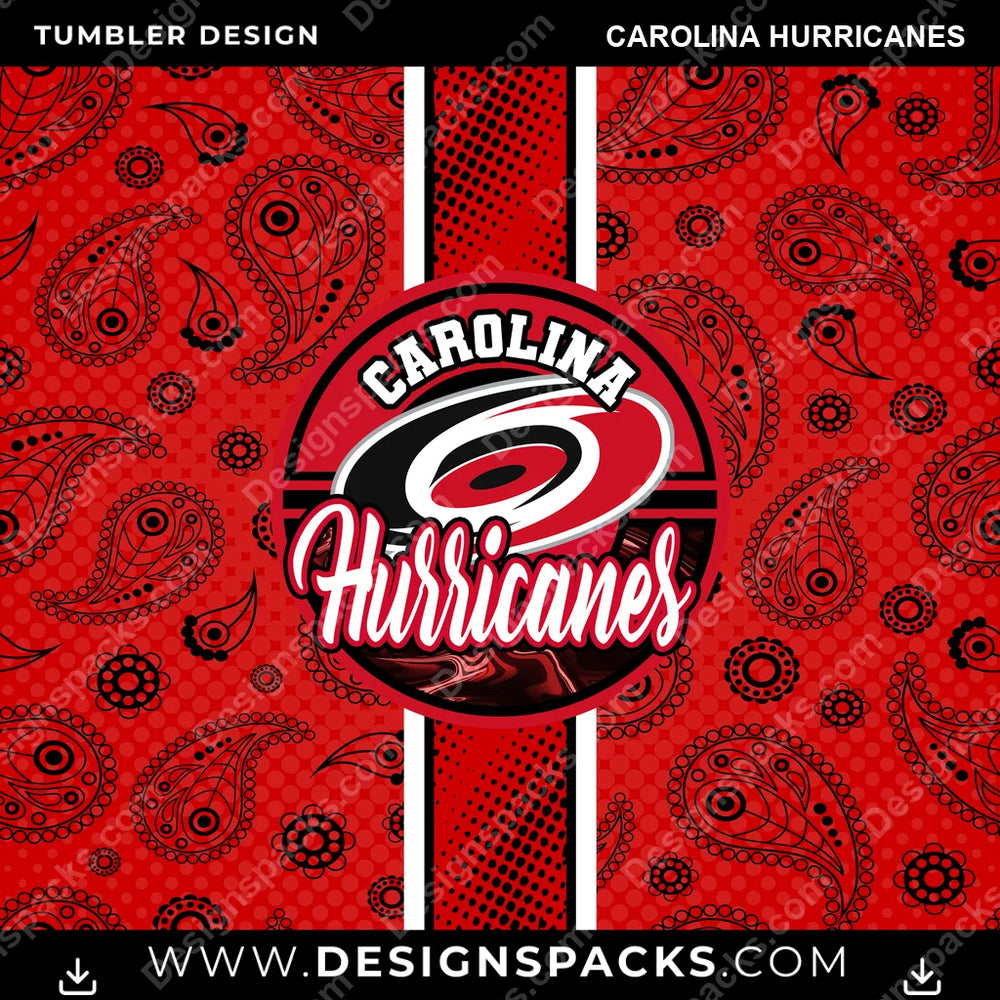 Hockey Handkerchief Carolina Hurricanes NHL Hockey Tumbler Digital Wrap Design Download