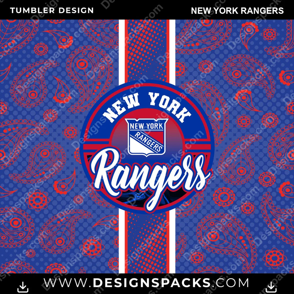 Hockey Handkerchief New York Rangers NHL Hockey Tumbler Digital Wrap Design Download