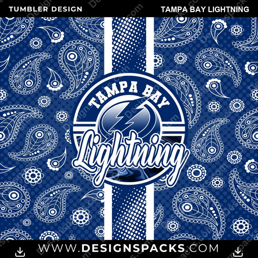 Hockey Handkerchief Tampa Bay Lightning NHL Hockey Tumbler Digital Wrap Design Download
