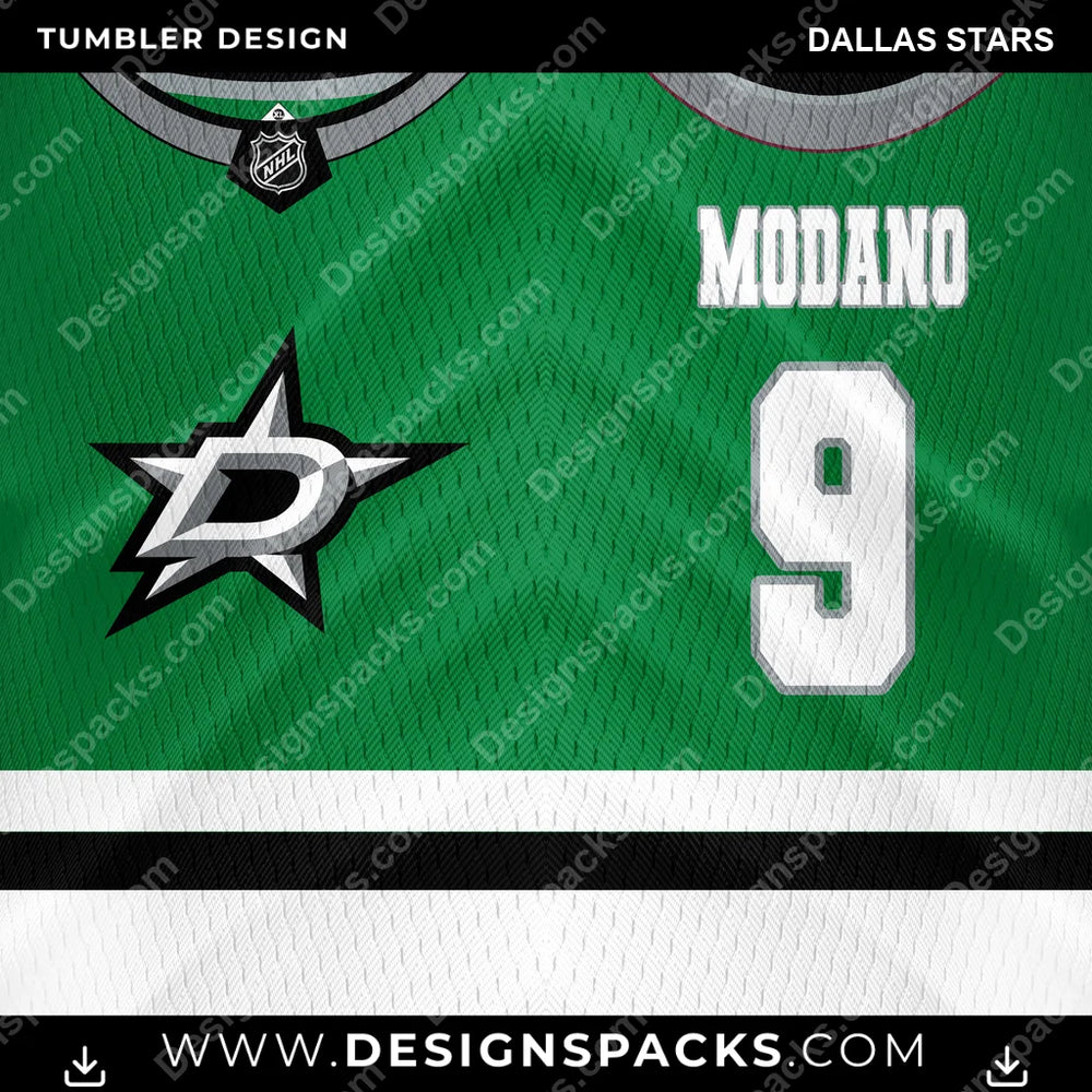 Hockey Jersey Dallas Stars NHL Hockey Tumbler Digital Wrap Design Download