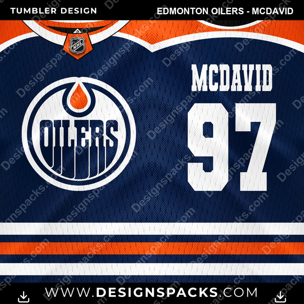 Hockey Jersey Edmonton Oilers - McDavid NHL Hockey Tumbler Digital Wrap Design Download