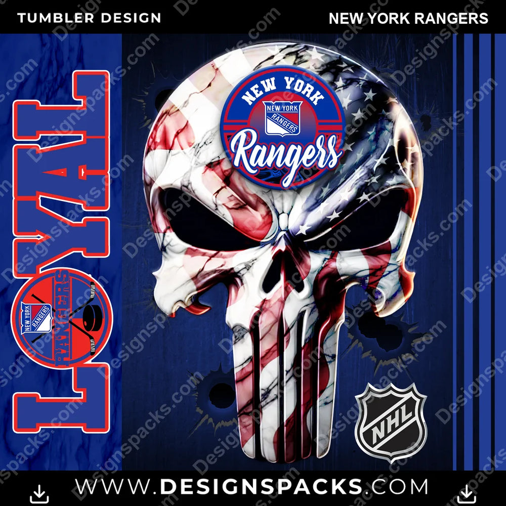 Hockey Loyal New York Rangers NHL Hockey Tumbler Digital Wrap Design Download