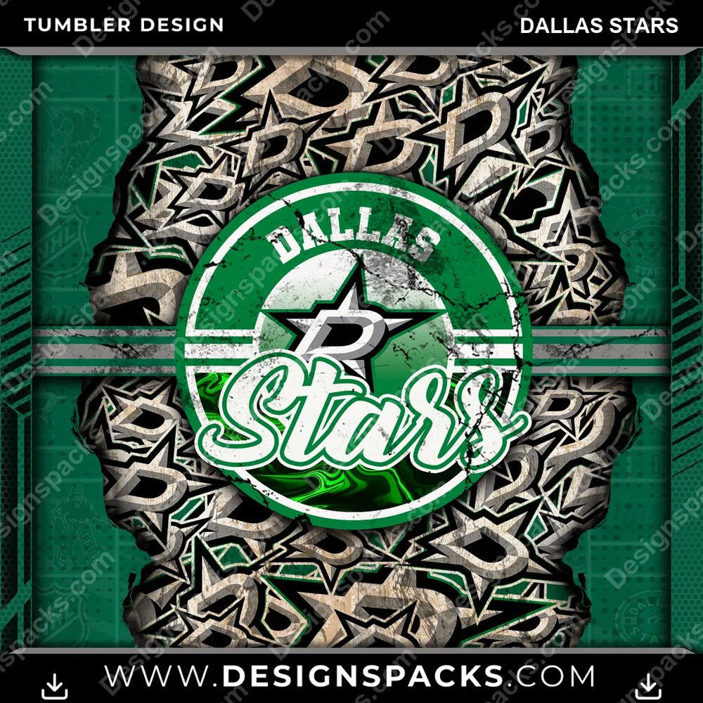 Hockey Ripped Dallas Stars NHL Hockey Tumbler Digital Wrap Design Download