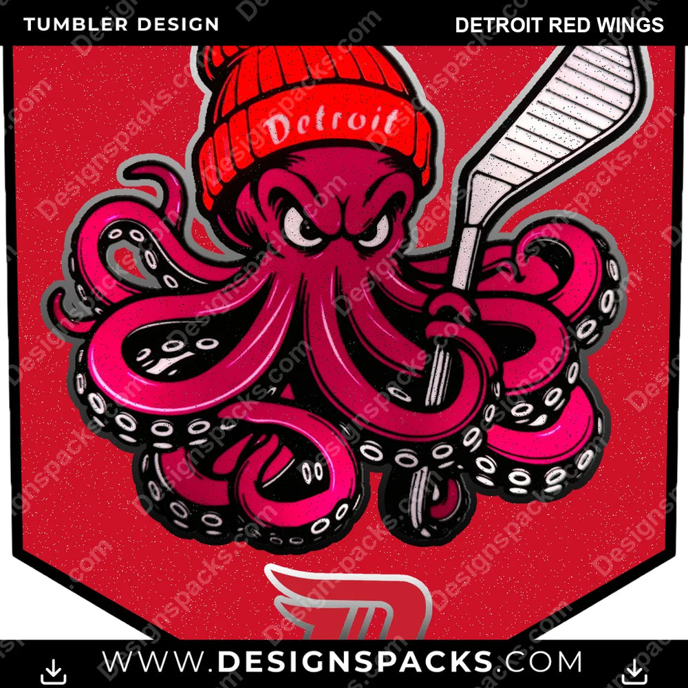 Hockey Sigil Detroit Red Wings NHL Hockey Tumbler Digital Wrap Design Download