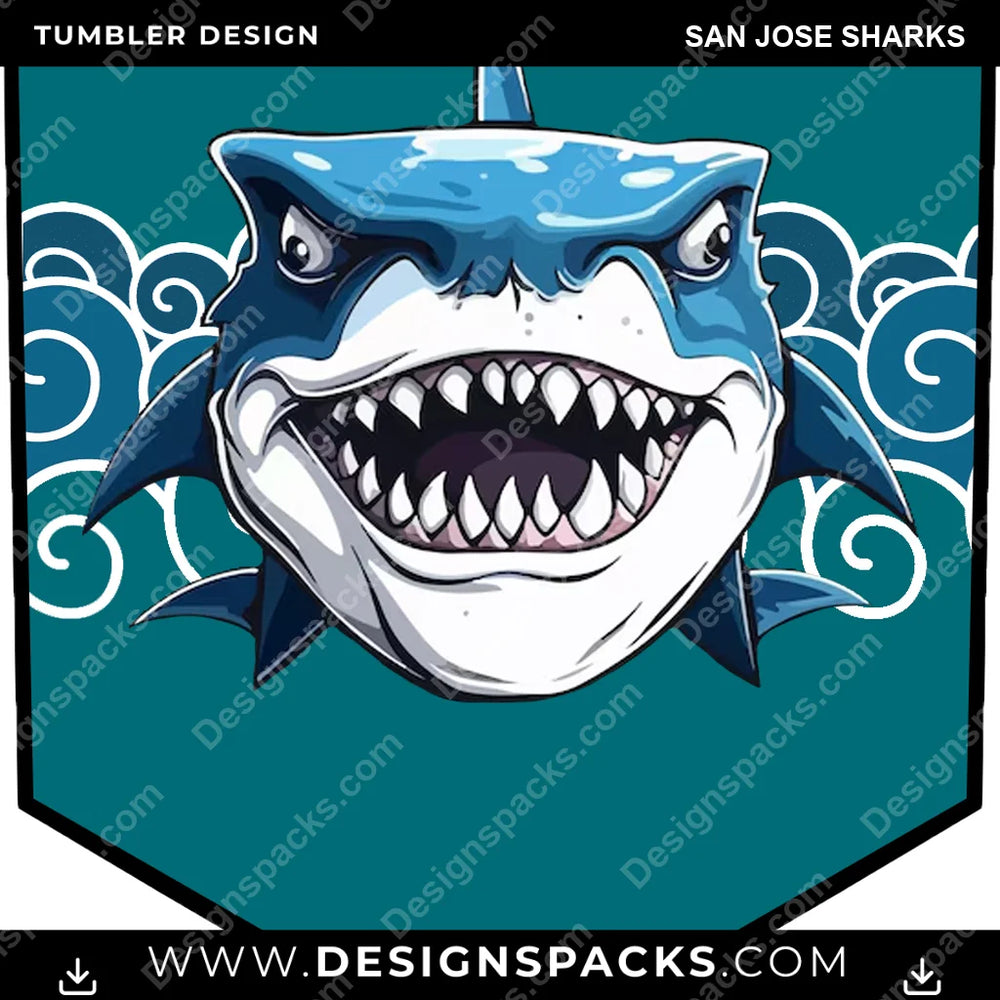 Hockey Sigil San Jose Sharks NHL Hockey Tumbler Digital Wrap Design Download
