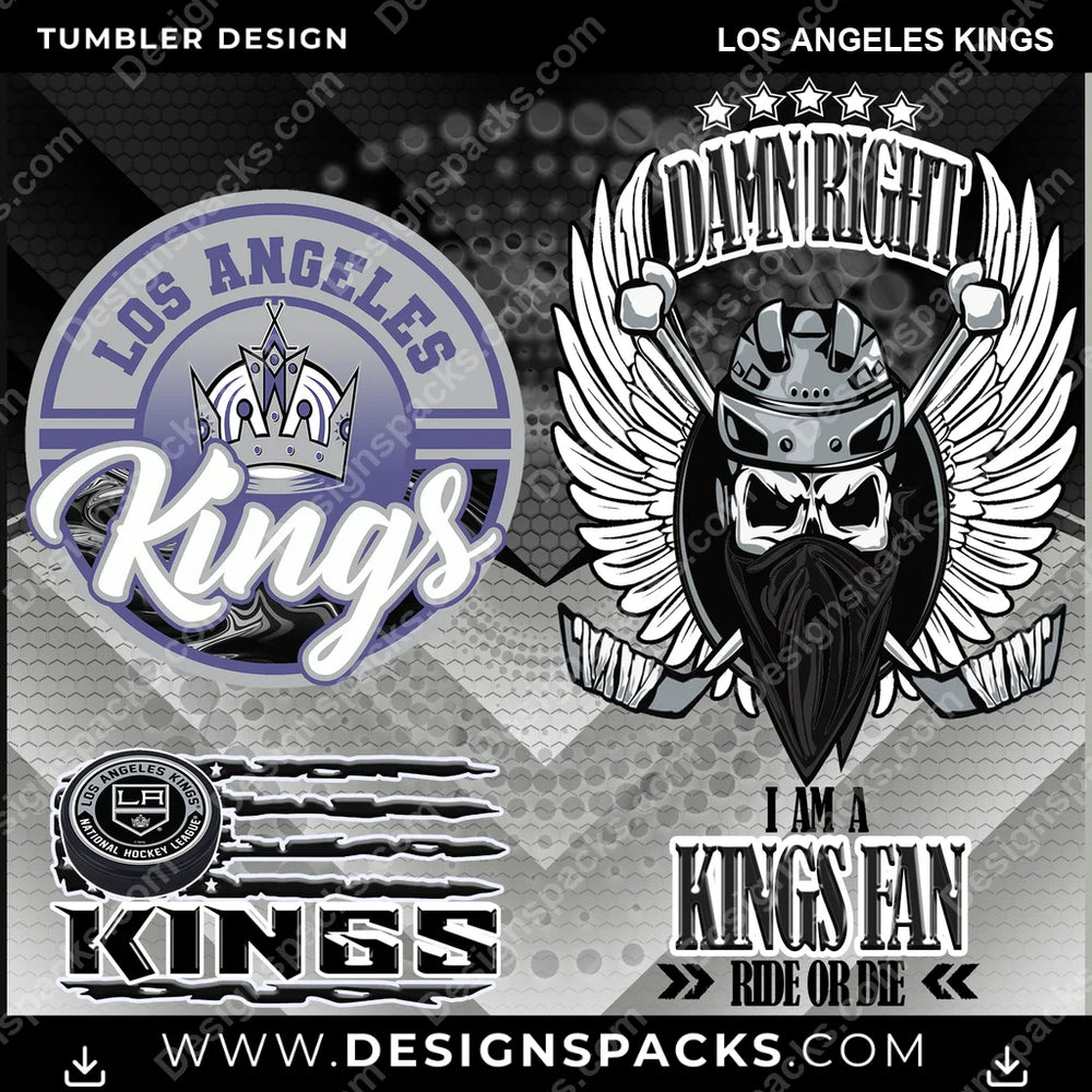 Hockey Skull Team Los Angeles Kings NHL Hockey Tumbler Digital Wrap Design Download