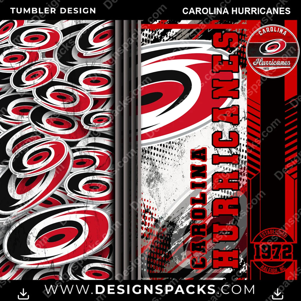 Hockey Sports Carolina Hurricanes NHL Hockey Tumbler Digital Wrap Design Download