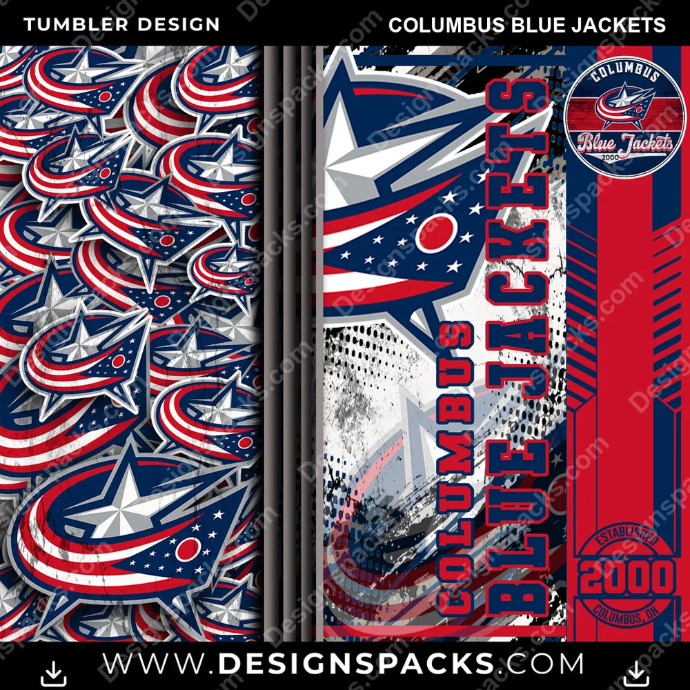 Hockey Sports Columbus Blue Jackets NHL Hockey Tumbler Digital Wrap Design Download