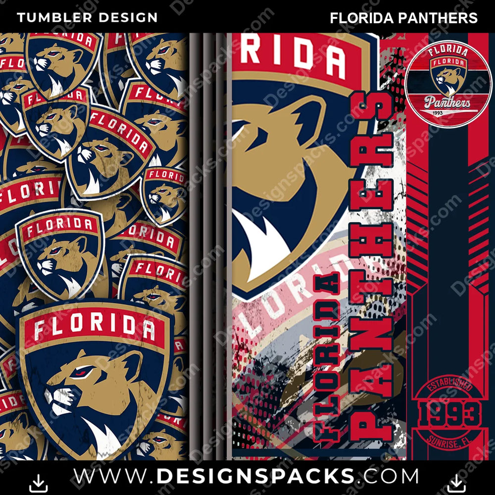 Hockey Sports Florida Panthers NHL Hockey Tumbler Digital Wrap Design Download
