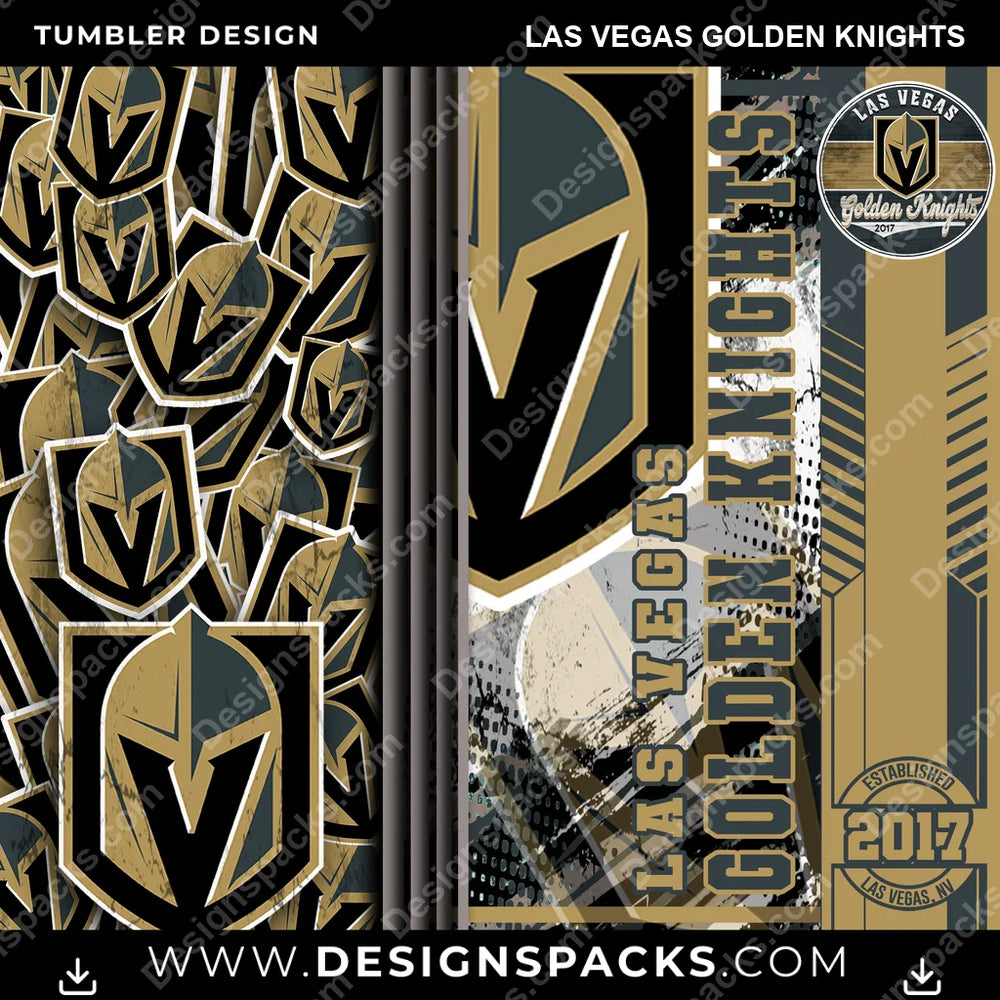 Hockey Sports Las Vegas Golden Knights NHL Hockey Tumbler Digital Wrap Design Download