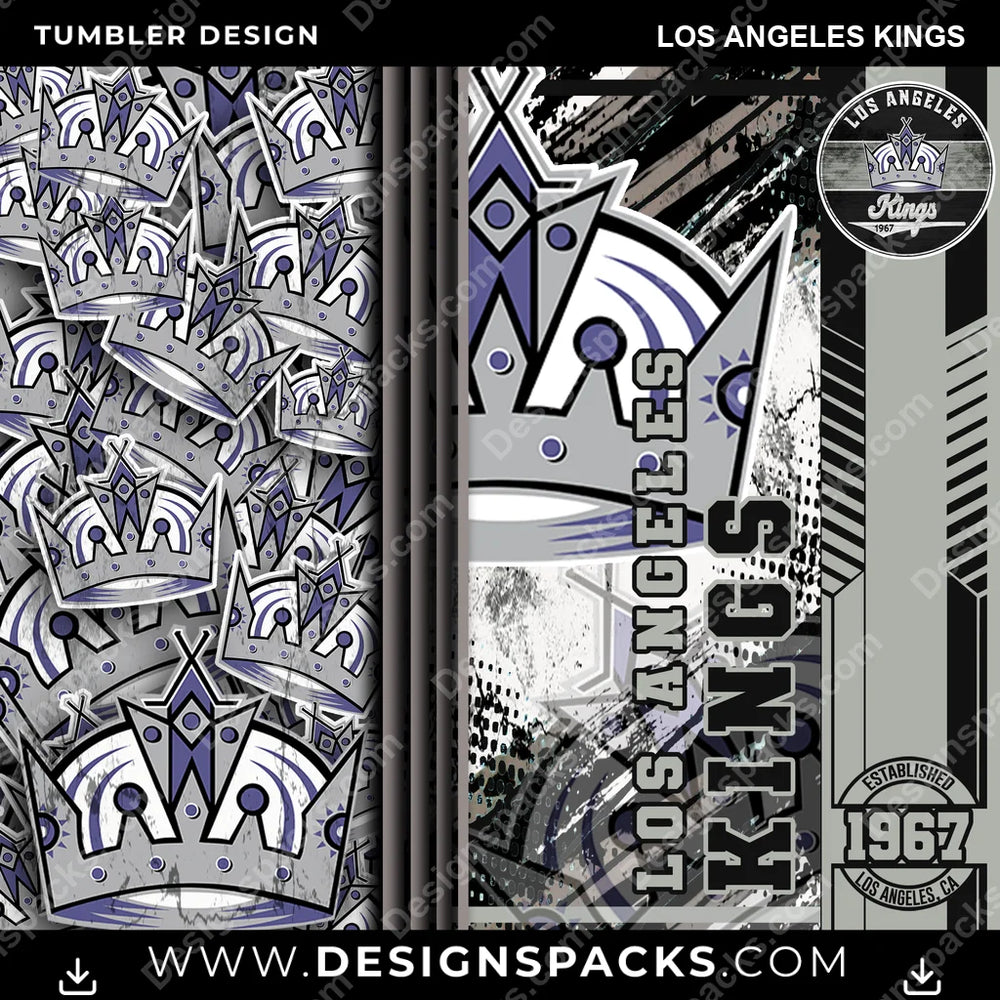 Hockey Sports Los Angeles Kings NHL Hockey Tumbler Digital Wrap Design Download