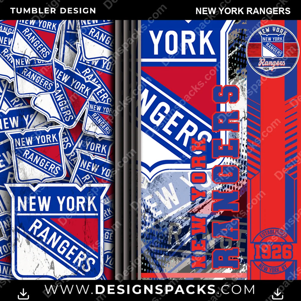 Hockey Sports New York Rangers NHL Hockey Tumbler Digital Wrap Design Download