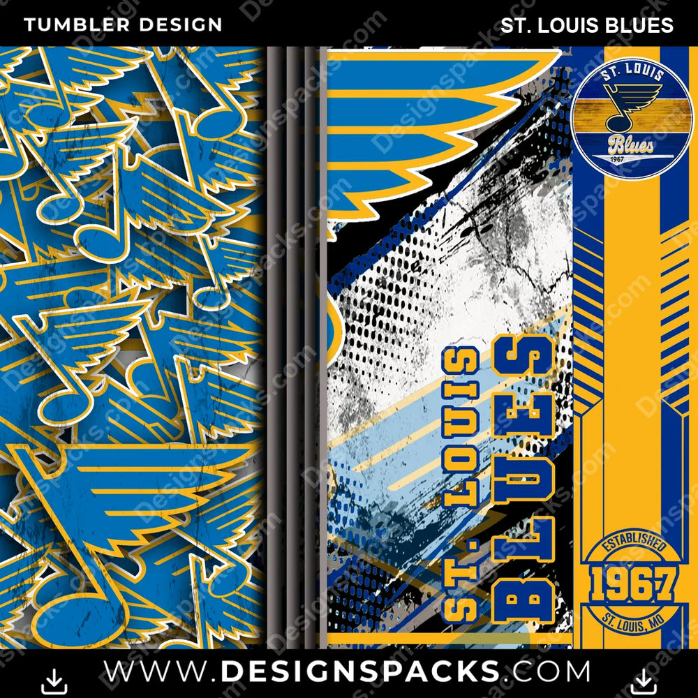 Hockey Sports St. Louis Blues NHL Hockey Tumbler Digital Wrap Design Download