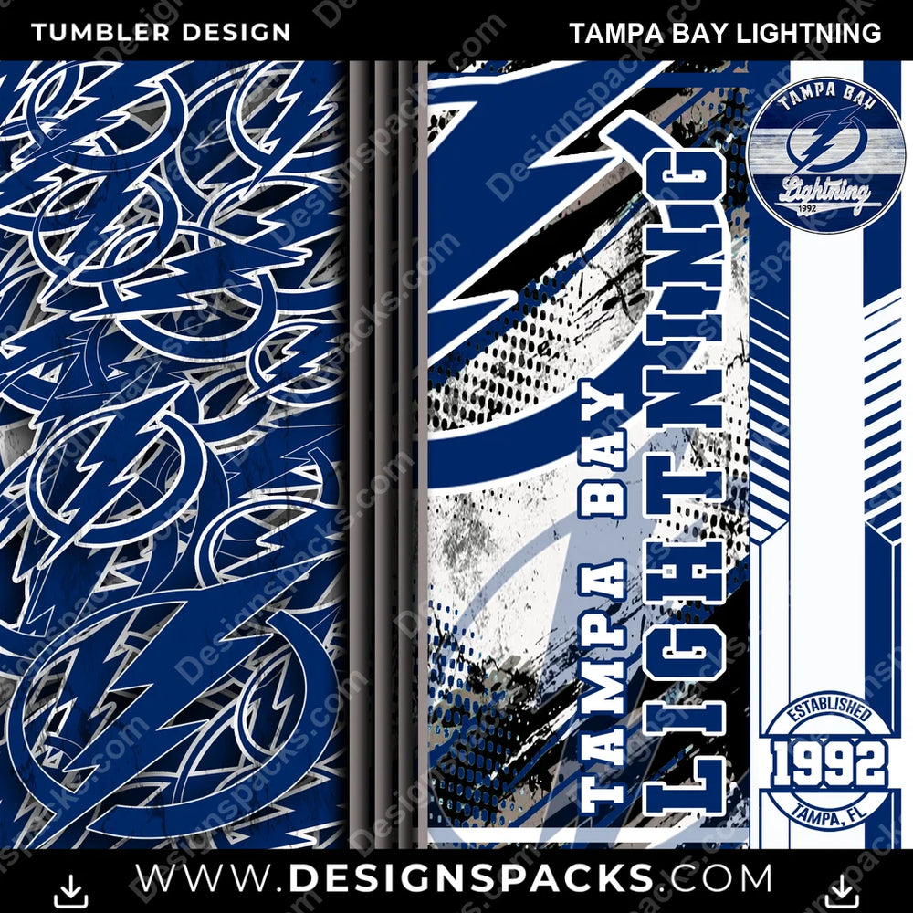 Hockey Sports Tampa Bay Lightning NHL Hockey Tumbler Digital Wrap Design Download