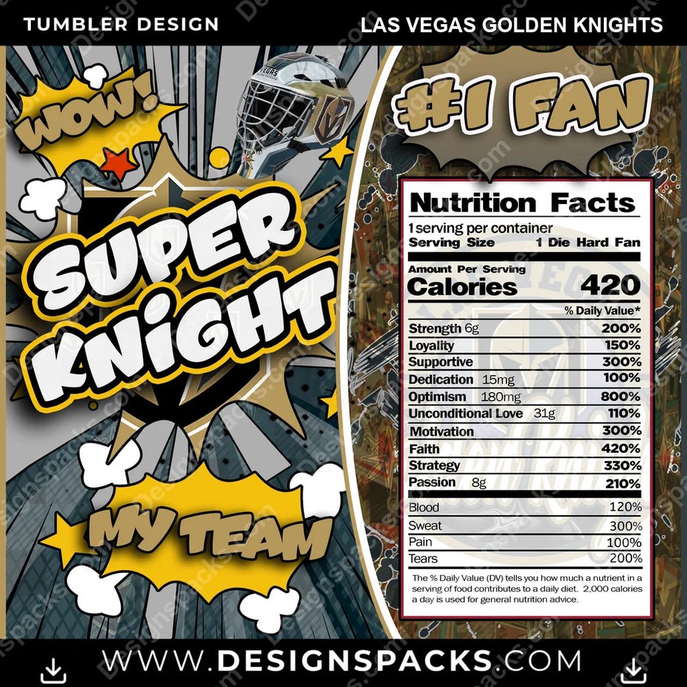 Hockey Super Team Las Vegas Golden Knights NHL Hockey Tumbler Digital Wrap Design Download