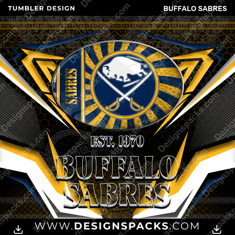 Hockey Tribal Buffalo Sabres NHL Hockey Tumbler Digital Wrap Design Download