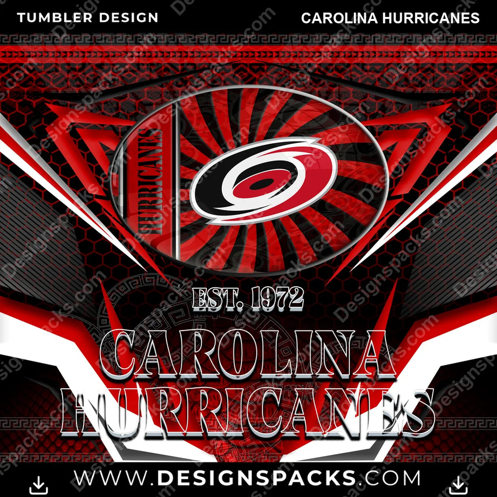Hockey Tribal Carolina Hurricanes NHL Hockey Tumbler Digital Wrap Design Download
