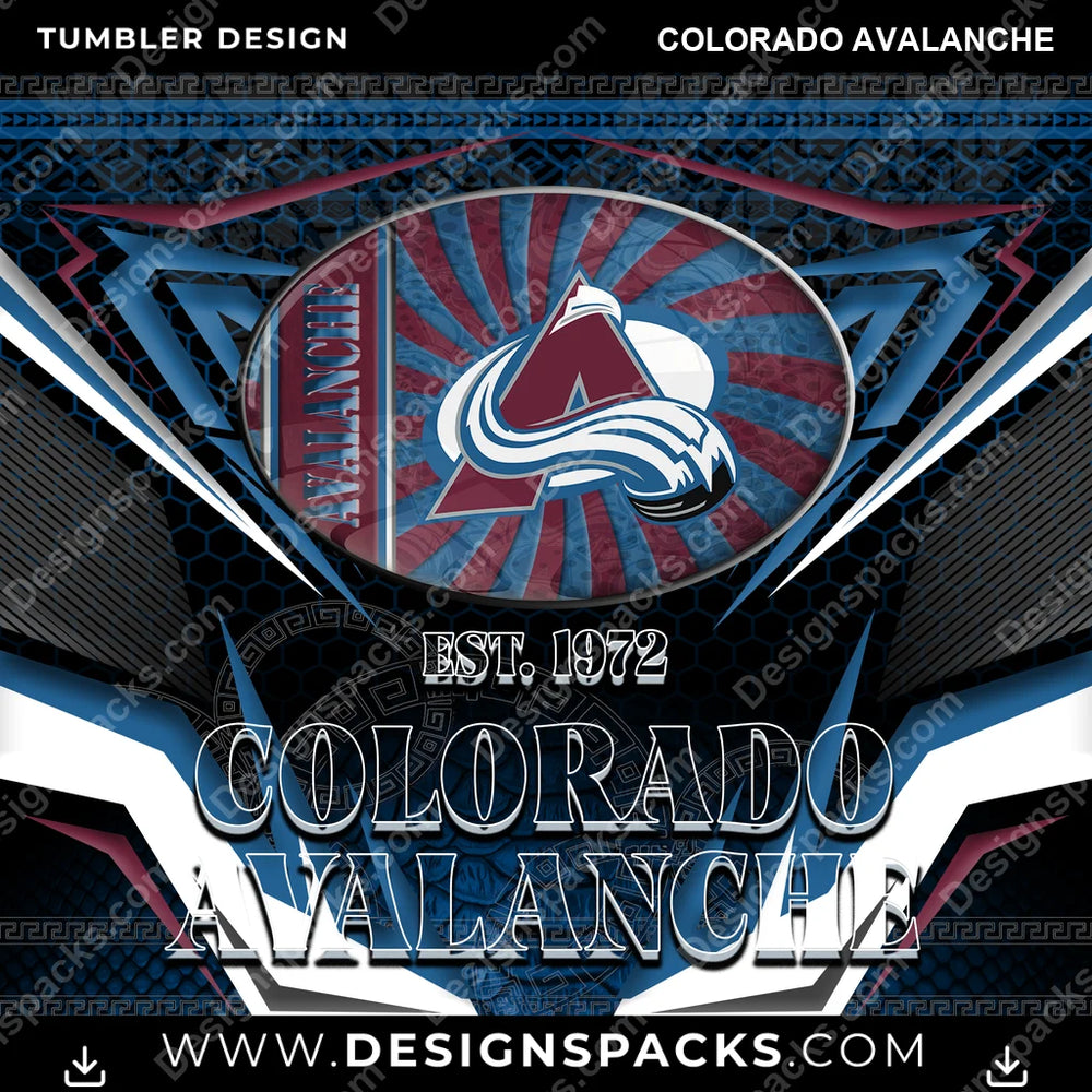Hockey Tribal Colorado Avalanche Tumbler Digital Wrap Design