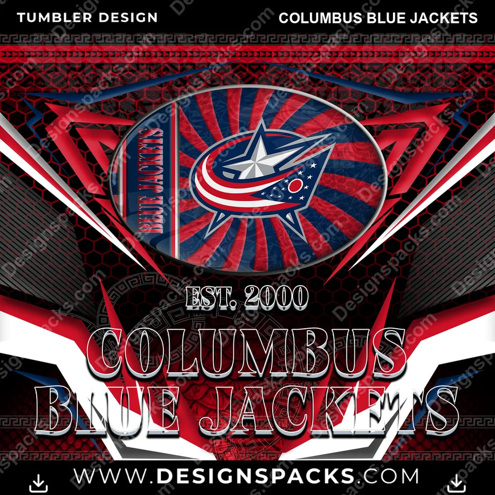 Hockey Tribal Columbus Blue Jackets Tumbler Digital Wrap Design