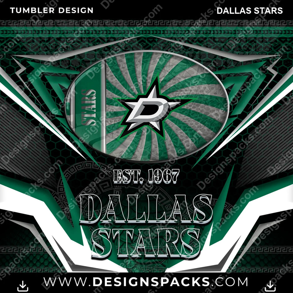 Hockey Tribal Dallas Stars NHL Hockey Tumbler Digital Wrap Design Download