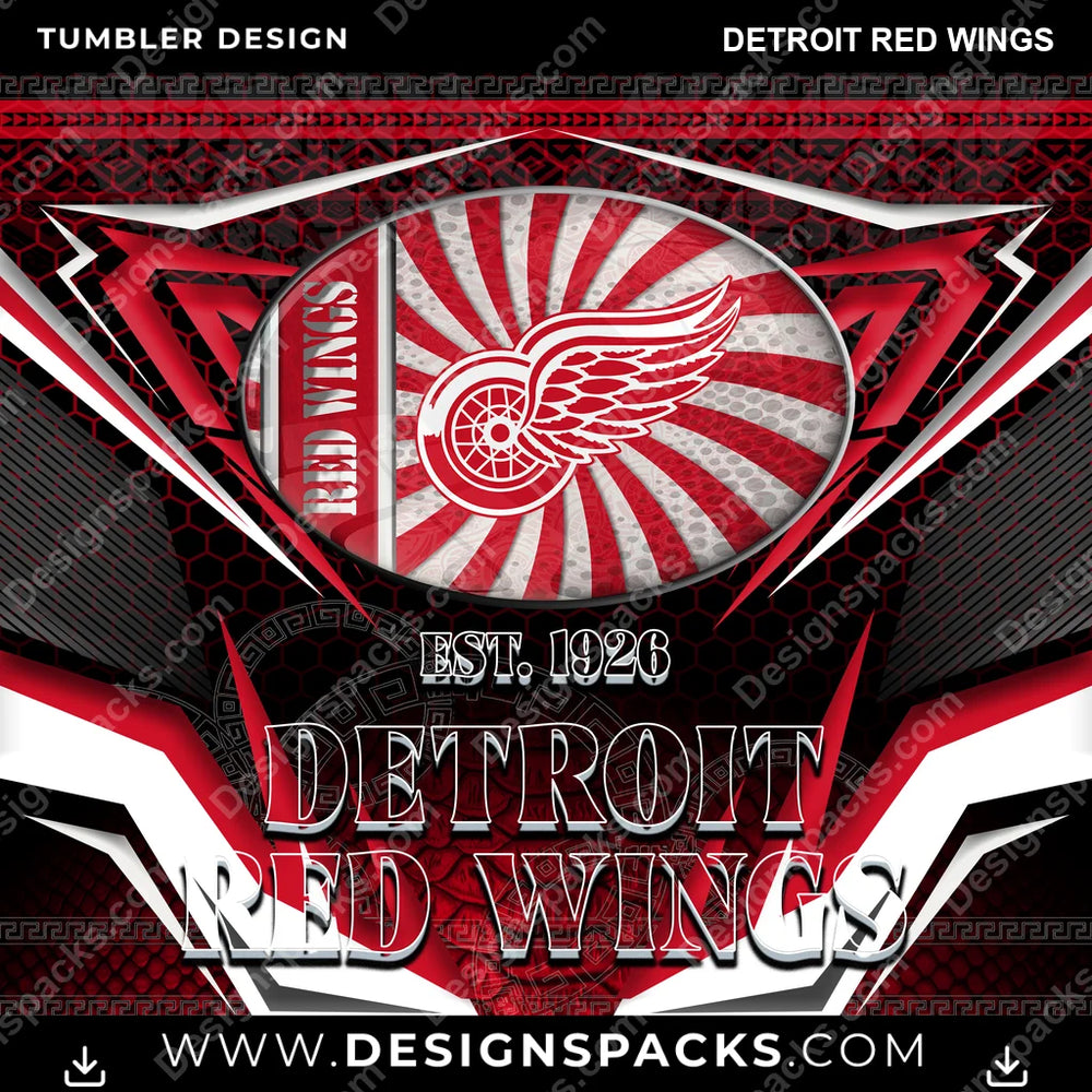 Hockey Tribal Detroit Red Wings NHL Hockey Tumbler Digital Wrap Design Download