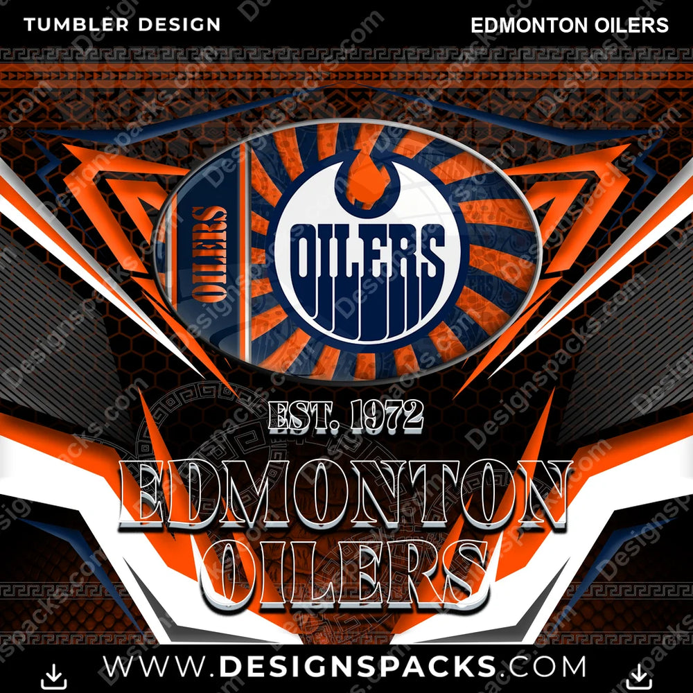 Hockey Tribal Edmonton Oilers NHL Hockey Tumbler Digital Wrap Design Download