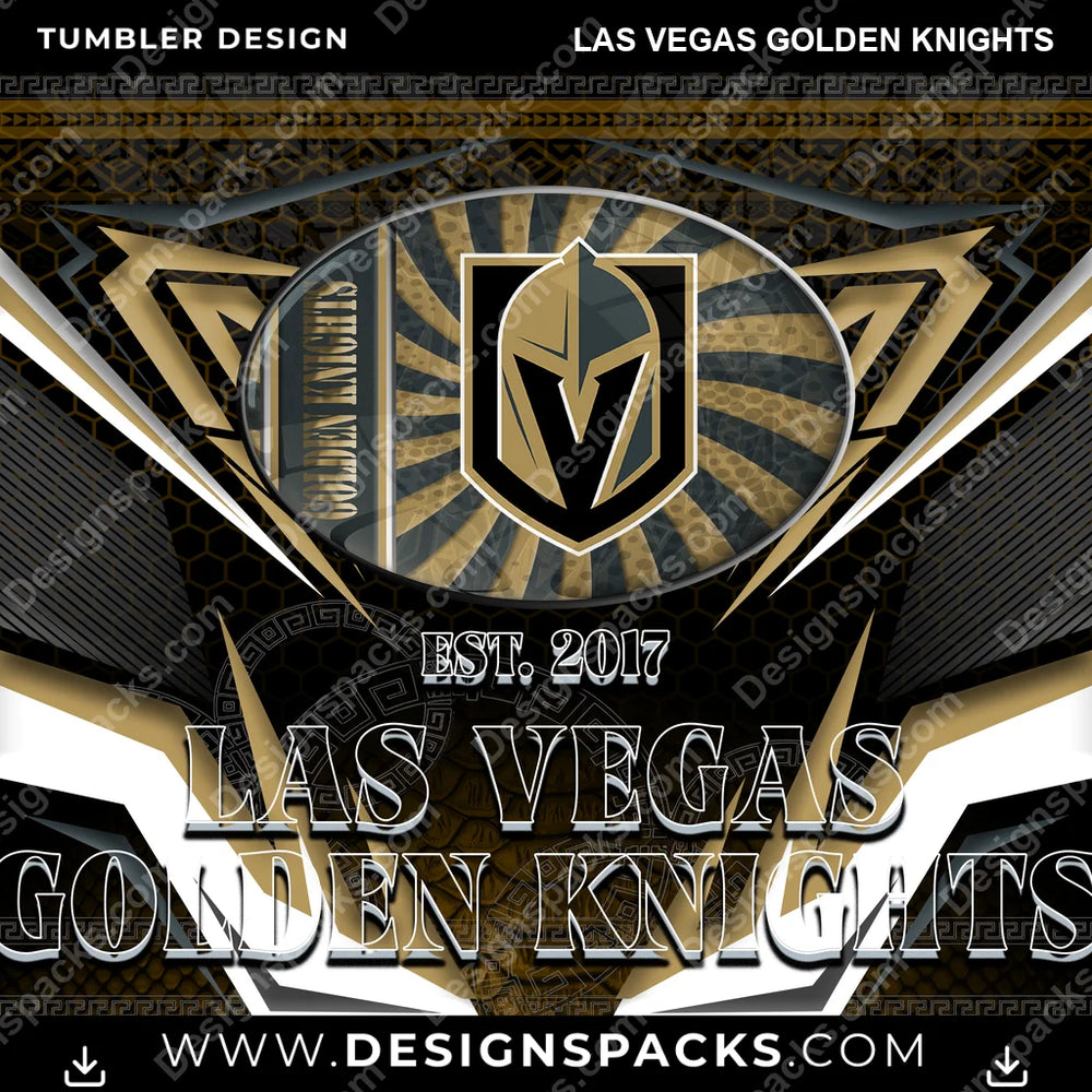 Hockey Tribal Las Vegas Golden Knights NHL Hockey Tumbler Digital Wrap Design Download