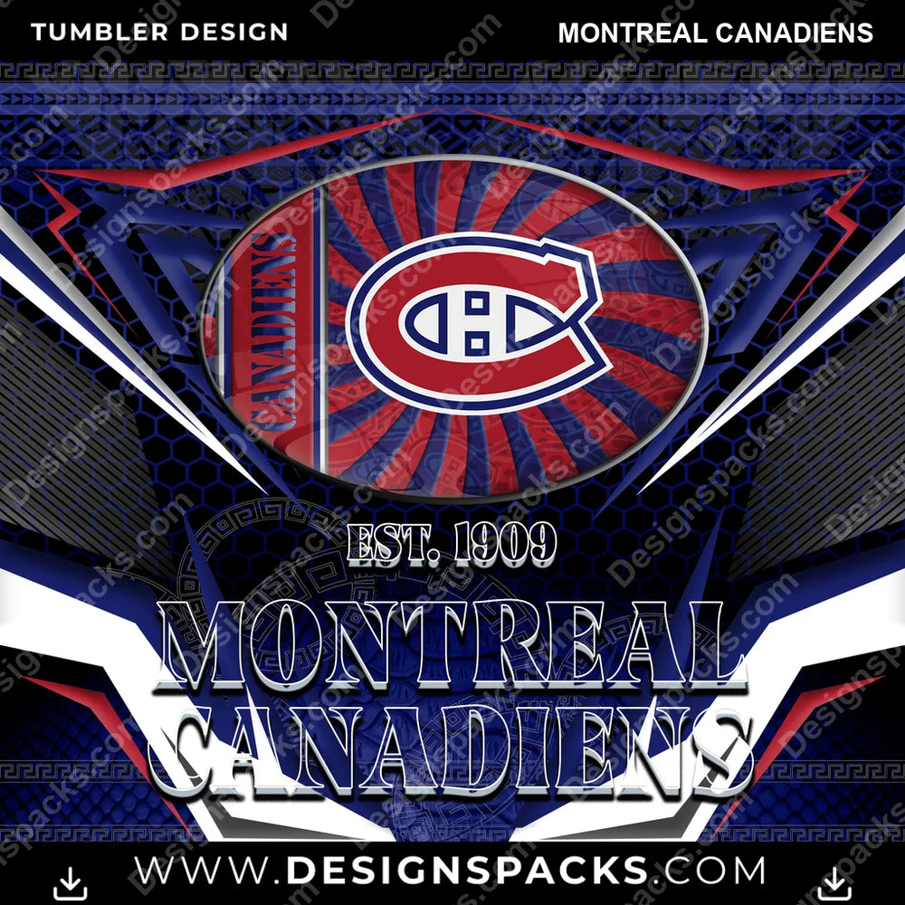 Hockey Tribal Montreal Canadiens NHL Hockey Tumbler Digital Wrap Design Download