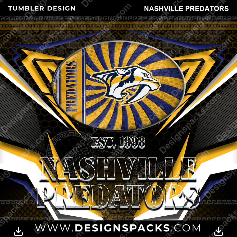 Hockey Tribal Nashville Predators Tumbler Digital Wrap Design