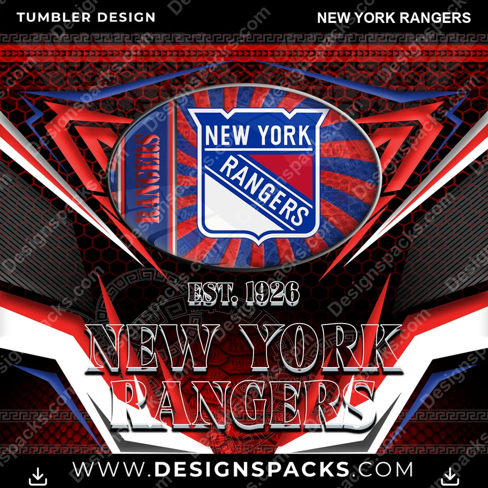 Hockey Tribal New York Rangers NHL Hockey Tumbler Digital Wrap Design Download