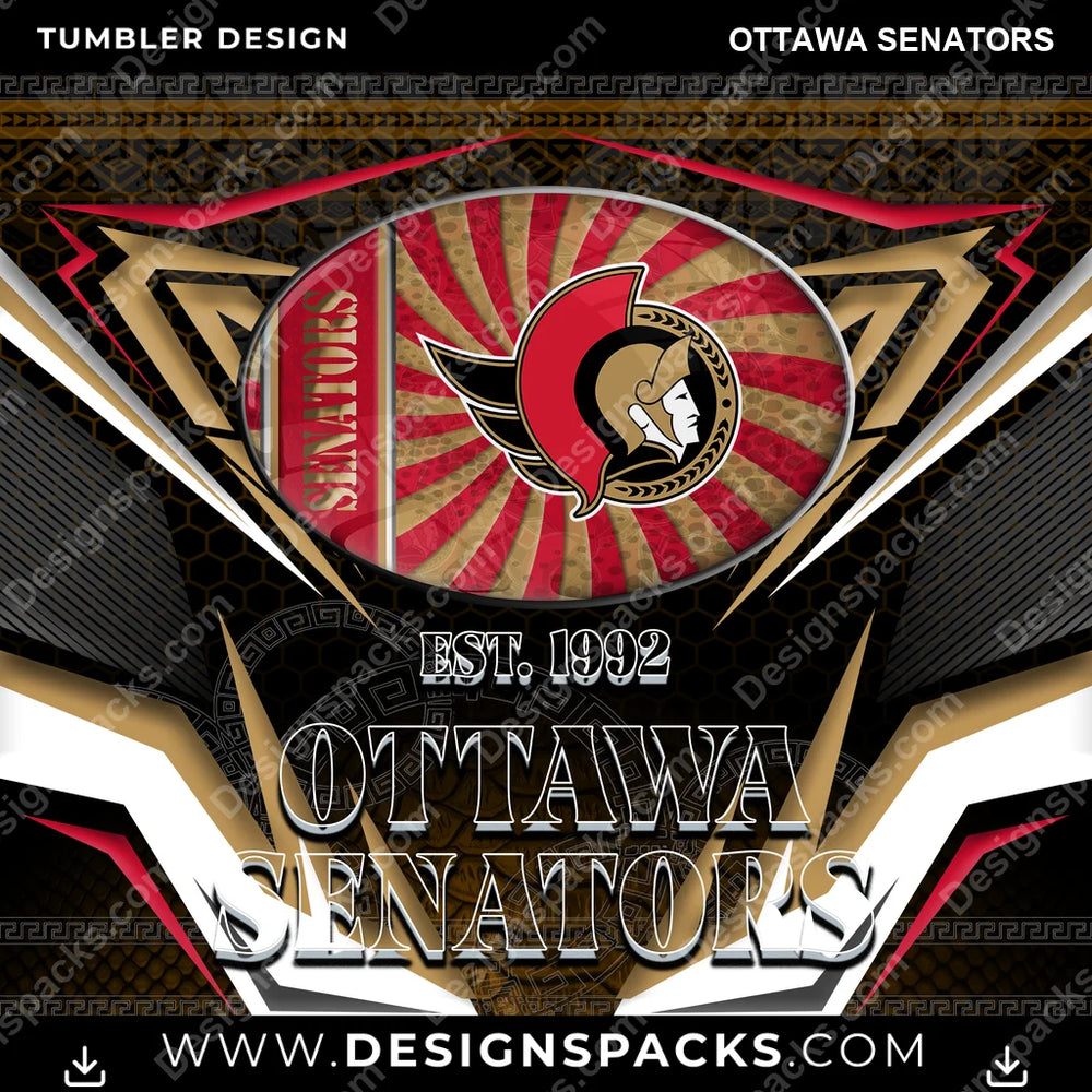 Hockey Tribal Ottawa Senators Tumbler Digital Wrap Design