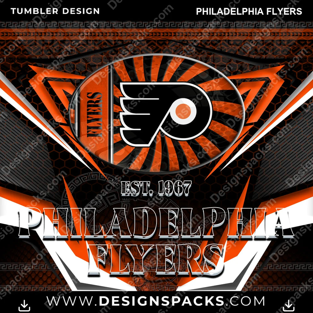 Hockey Tribal Philadelphia Flyers NHL Hockey Tumbler Digital Wrap Design Download