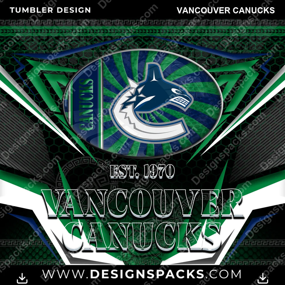 Hockey Tribal Vancouver Canucks NHL Hockey Tumbler Digital Wrap Design Download