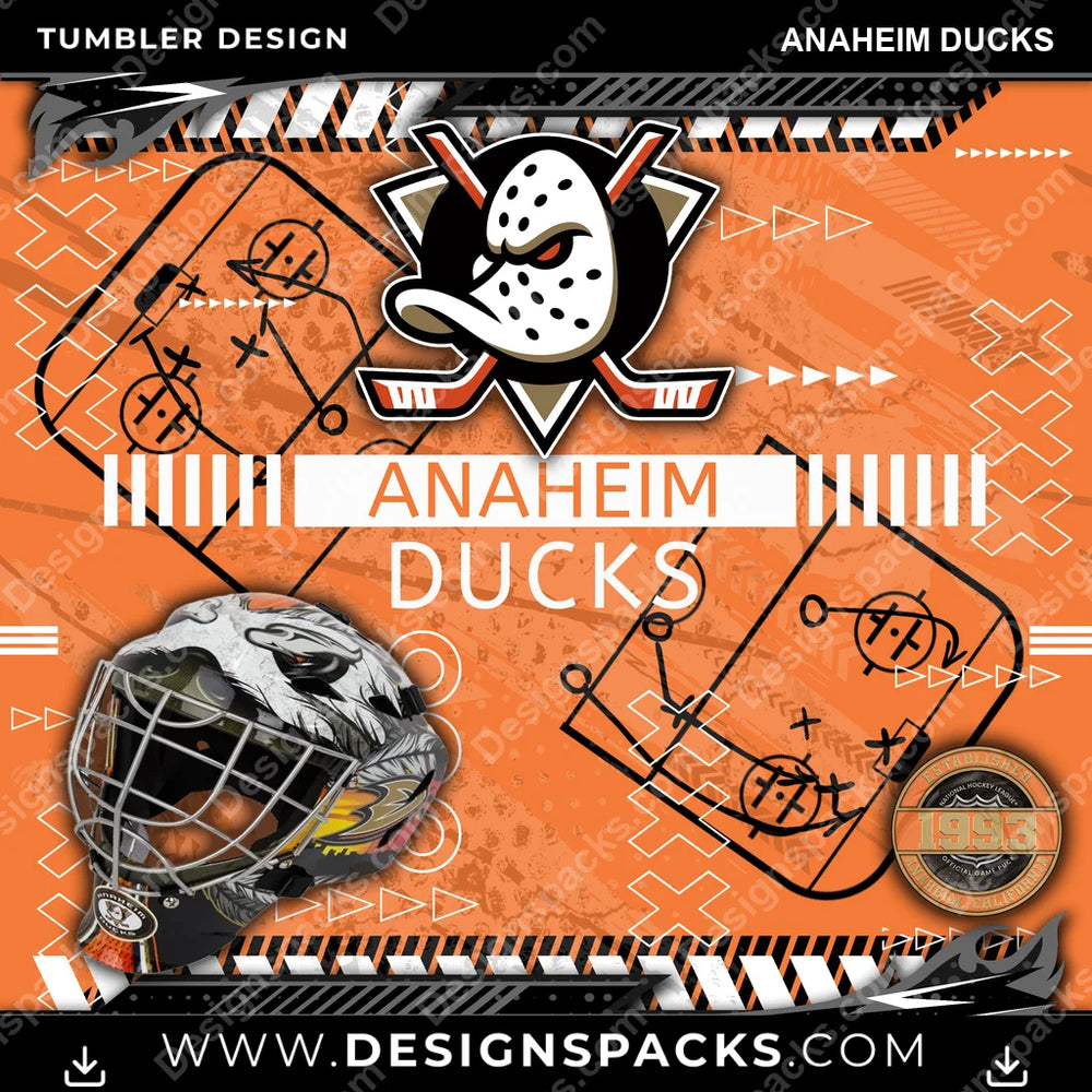 Hockey Xs & Os Anaheim Ducks Tumbler Digital Wrap Design