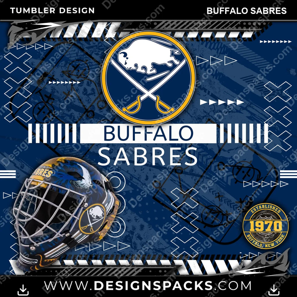 Hockey Xs & Os Buffalo Sabres NHL Hockey Tumbler Digital Wrap Design Download