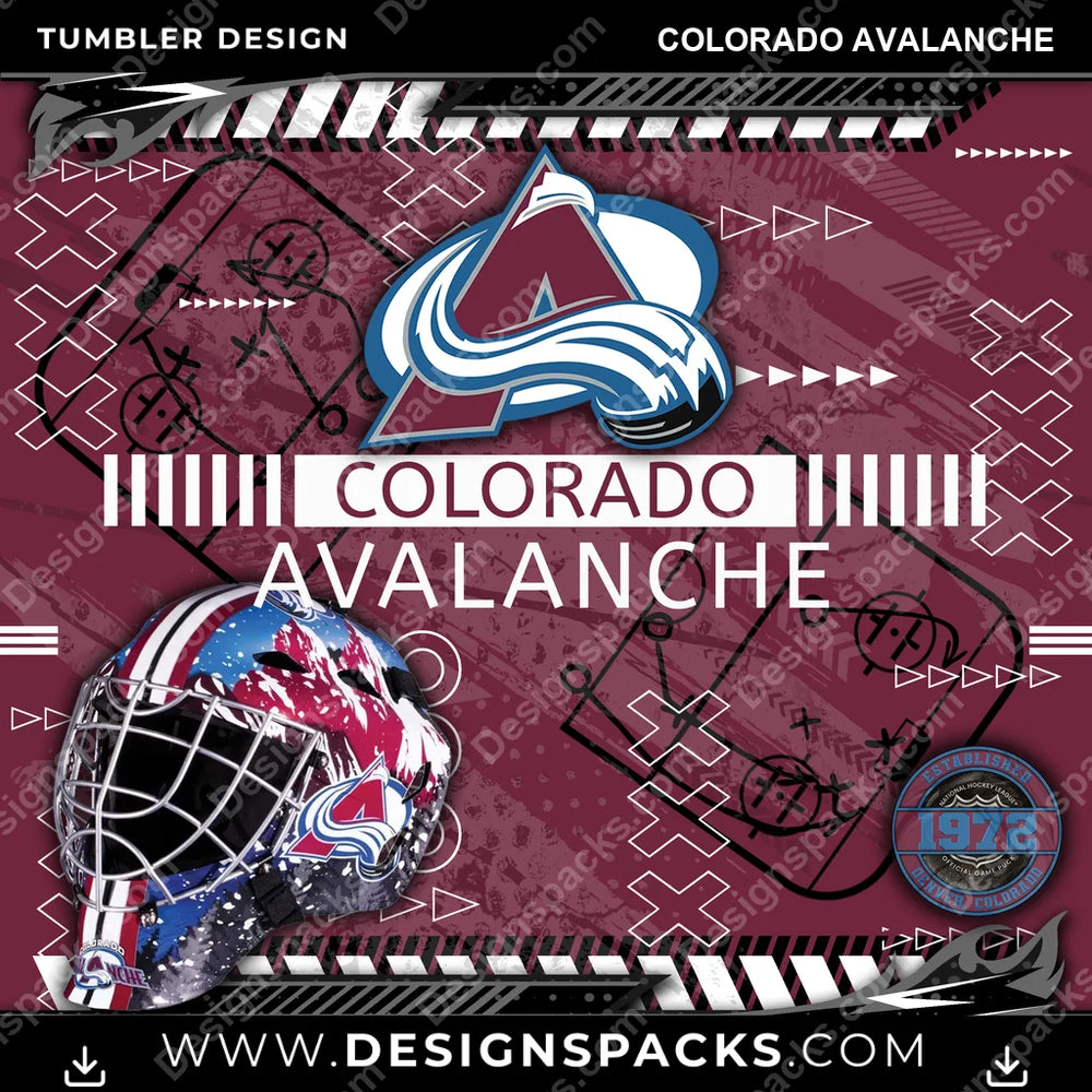 Hockey Xs & Os Colorado Avalanche Tumbler Digital Wrap Design