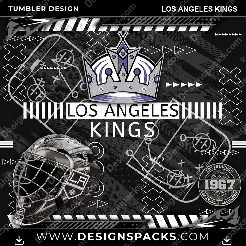 Hockey Xs & Os Los Angeles Kings NHL Hockey Tumbler Digital Wrap Design Download