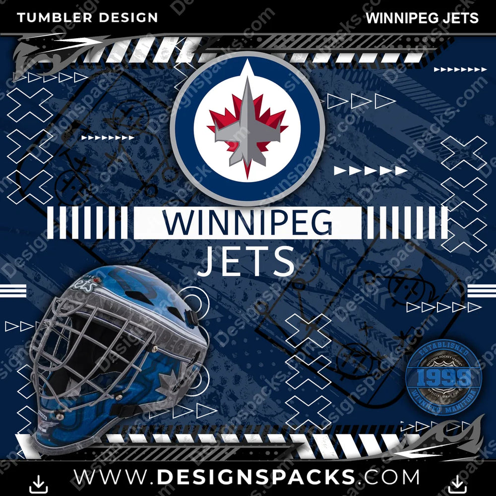 Hockey Xs & Os Winnipeg Jets NHL Hockey Tumbler Digital Wrap Design Download