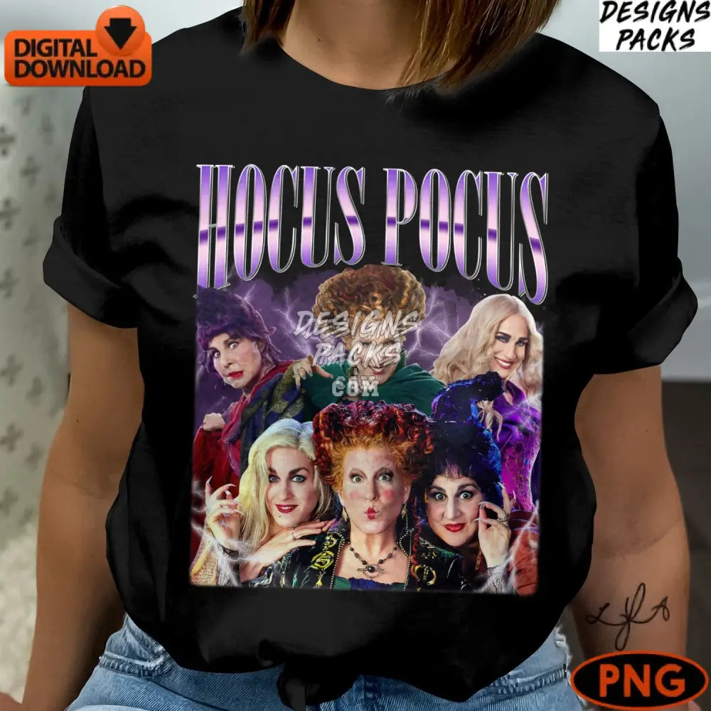Hocus Pocus Movie Digital Download Vintage Witch Film Art Vibrant Halloween Classic Png File
