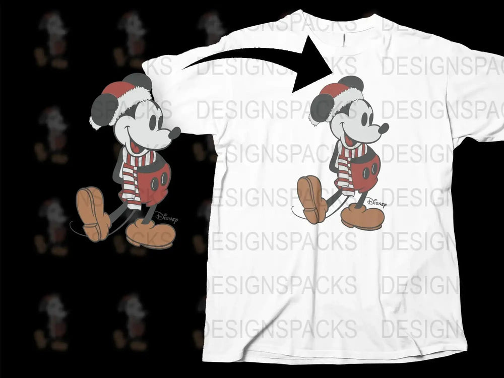 Disney Mickey Mouse Graphic Tee, Striped Cartoon Character T-Shirt, Casual Fashion Top for All Ages