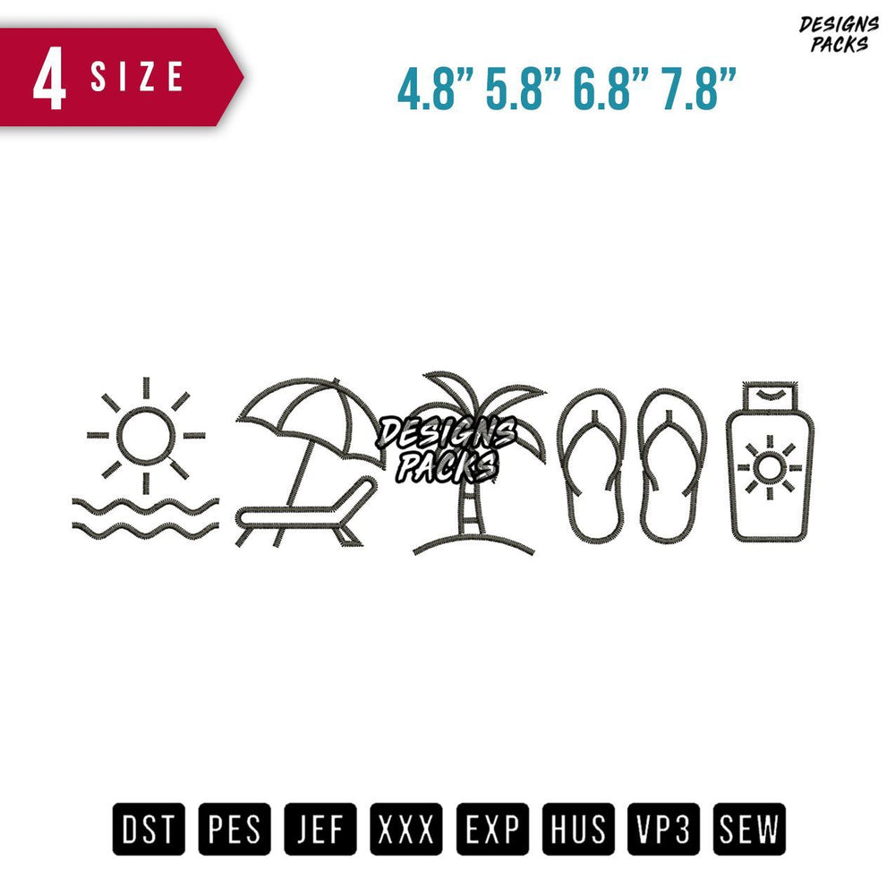 Holiday Icon Embroidery Design