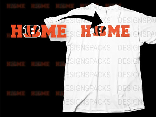 Home Letter Print White T-Shirt, Unisex Graphic Tee, Casual Streetwear, Bold Orange Text Design