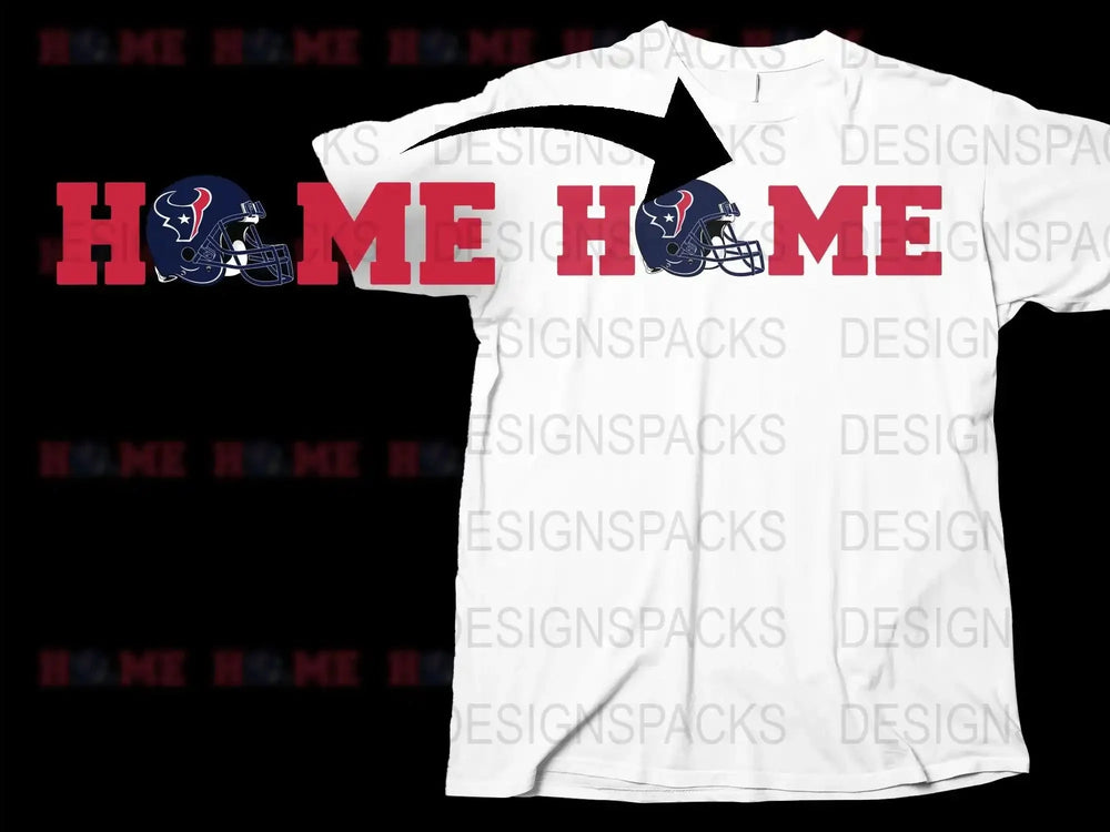 Custom White Football T-Shirt, Houston Helmet Graphic Tee, Sports Fan Apparel, Casual Athletic Shirt