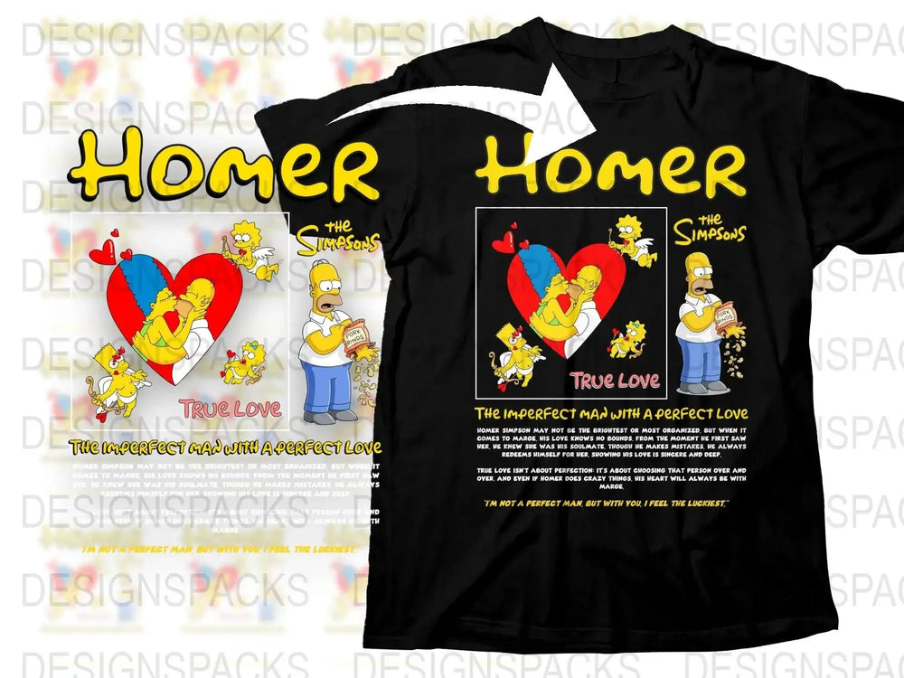 Homer The Simpsons True Love Valentine Png Digital Download